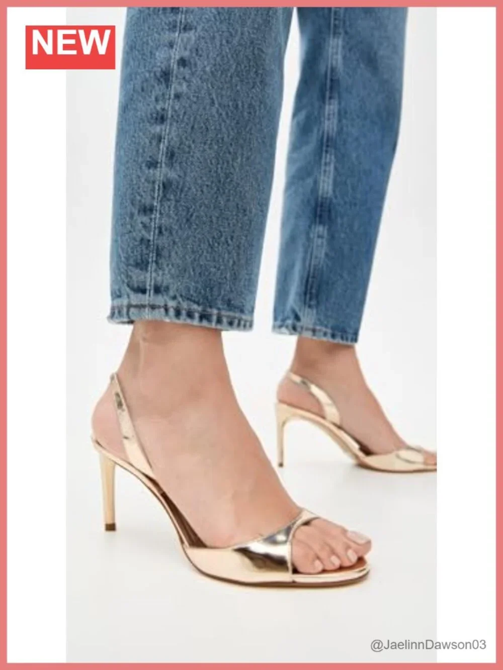 Metallic Leather Slingback Stiletto Heels Peep Toe Party Sandals